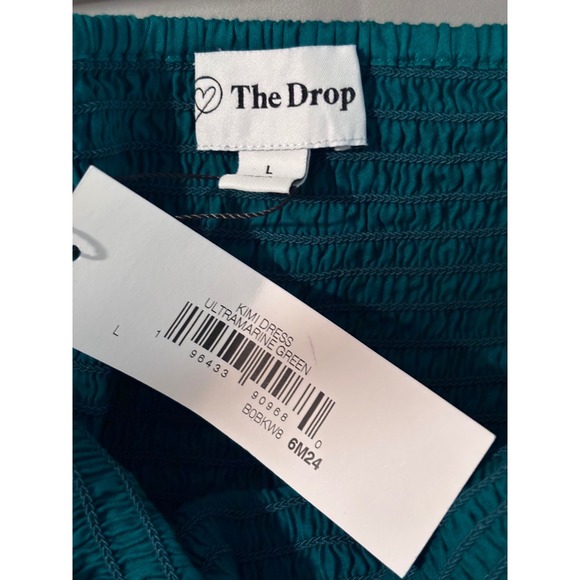 The drop nwt green smocked dress size large - Picture 3 of 7
